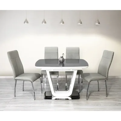 Стіл Belardo White/Grey Gloss 140*90 DT9923 — фото 4